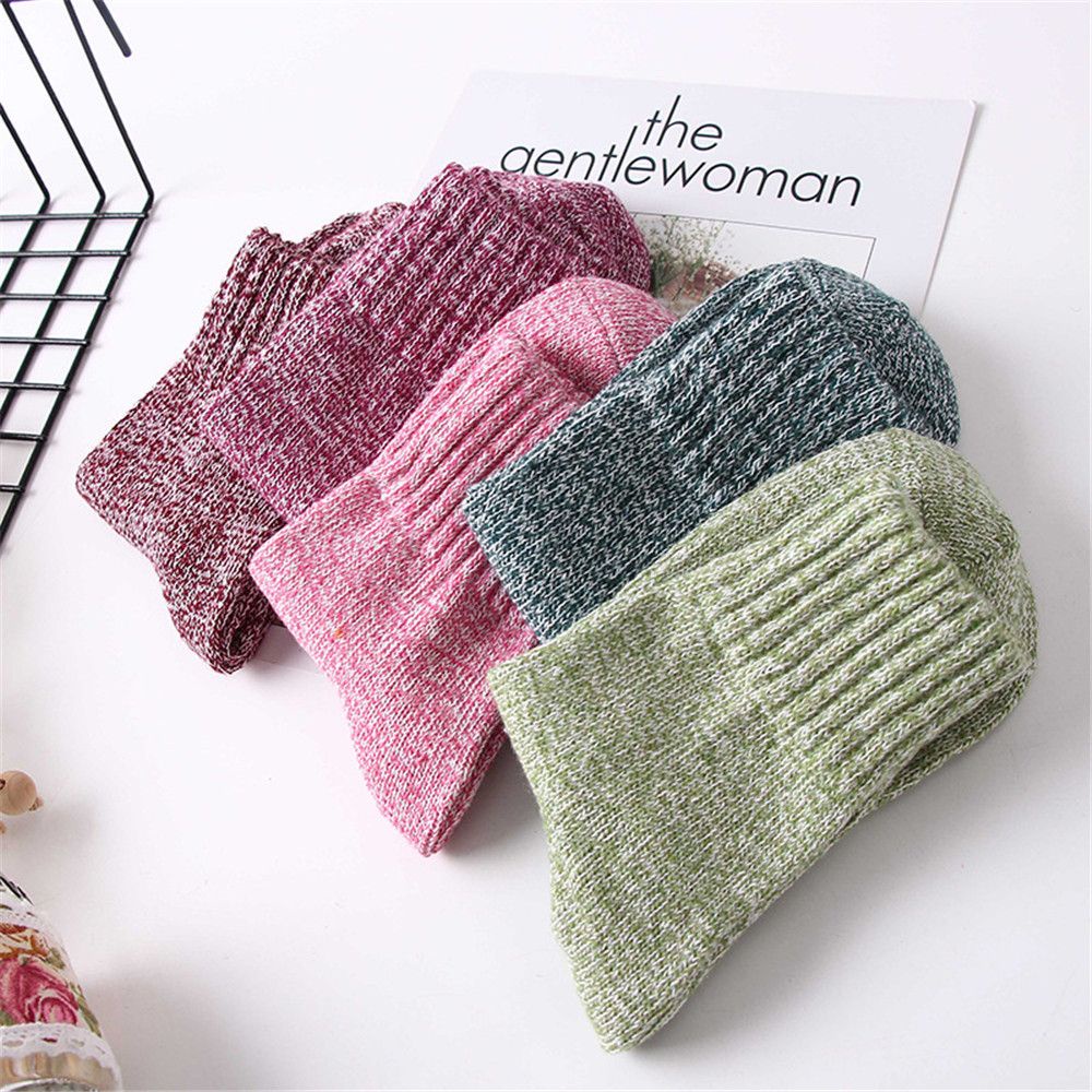Vớ len cashmere dày dặn giữ ấm nhiều màu thời trang mùa đông cho nữ