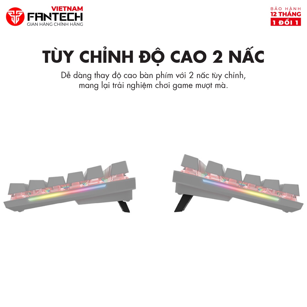 Bàn Phím Cơ Gaming FANTECH MAXFIT87 MK856 Blue/Red Switch Đèn Led RGB Full Anti Ghosting - Hàng Chính Hãng