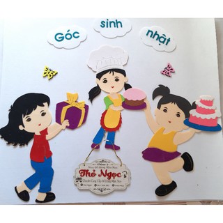 Cả bộ tranh góc- Nhân vật cao 50cm- Góc sinh nhật- Đồ dùng mầm non bằng nỉ