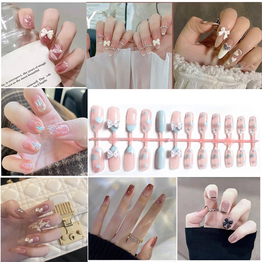 Set 24 Miếng Dán Móng Giả Trang Trí Nghệ Thuật