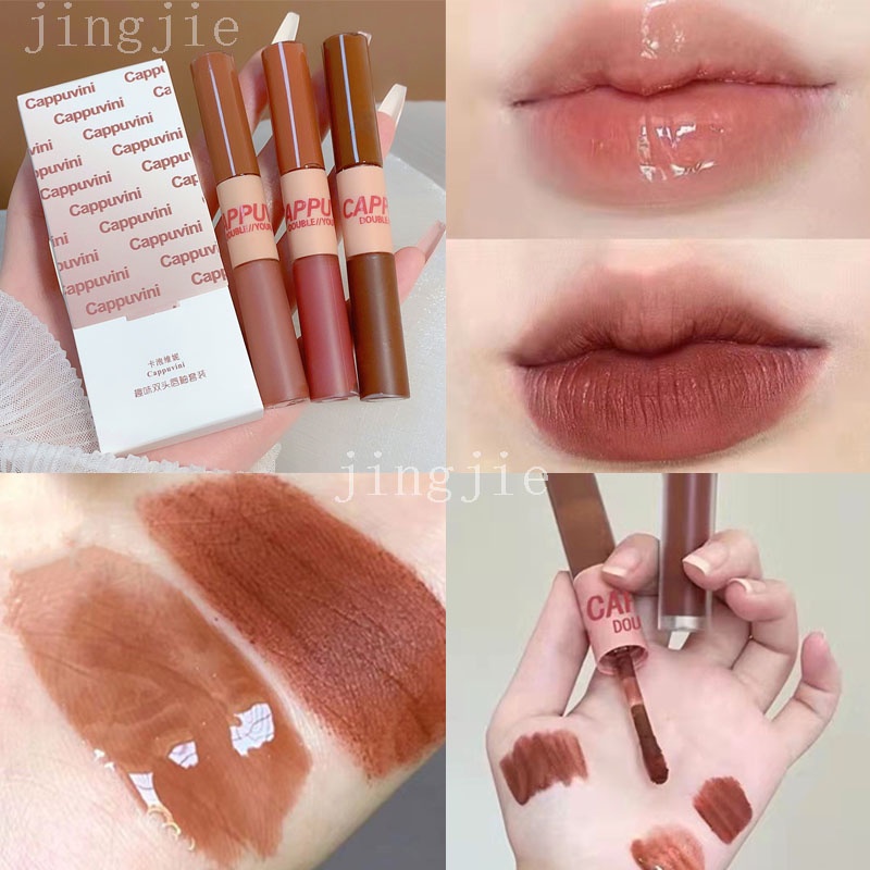 [Hàng mới về] Bộ son môi Cappuvini hai màu kháng nước trang điểm lâu trôi