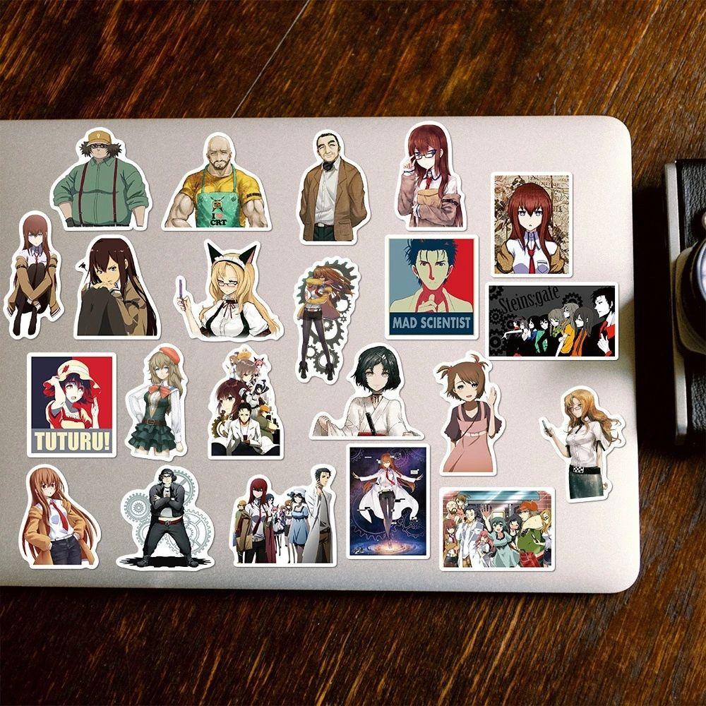 CORDELL Steins Gate Stickers Gift Cute Waterproof Decor Stickers Stationery Sticker Luggage Sticker Cartoon Mobile Phone Decor Graffiti Stickers