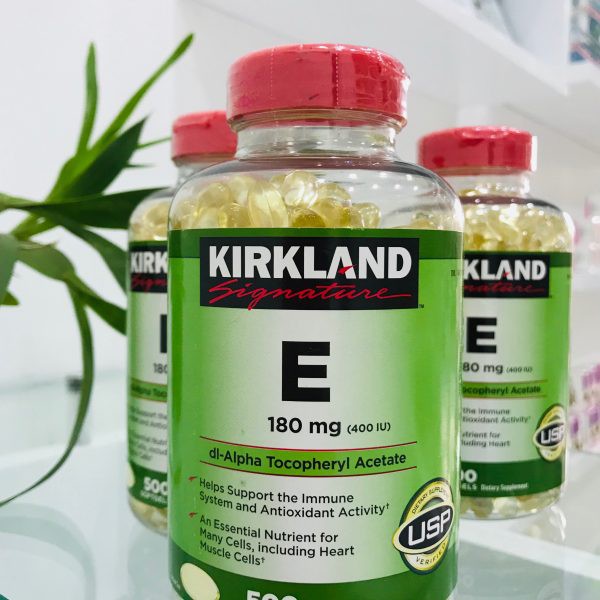 Vitamin E 400 IU Kirkland Của Mỹ Hộp 500 Viên, Nắp đỏ