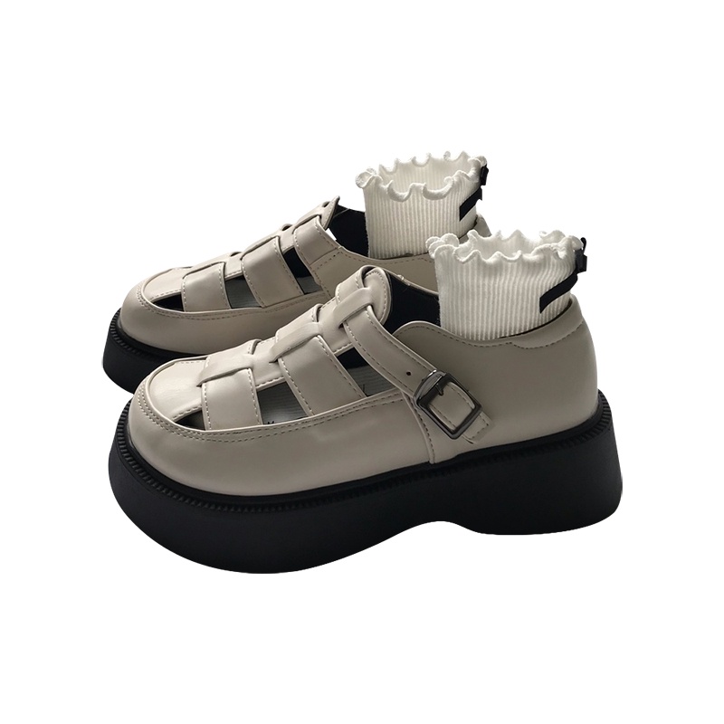 Xăng đan Đế Dày Bằng Da Bện Phong Cách La Mã Thời Trang Mùa Hè Cho Nữ