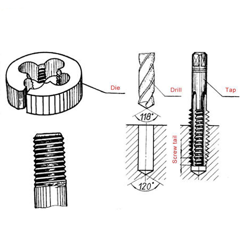 Bộ Taro ren hợp kim cứng 40 chi tiết hộp sắt - Bộ taro ren 40PC thép tốt chuyên dụng lấy ren ốc vít tiện lợi