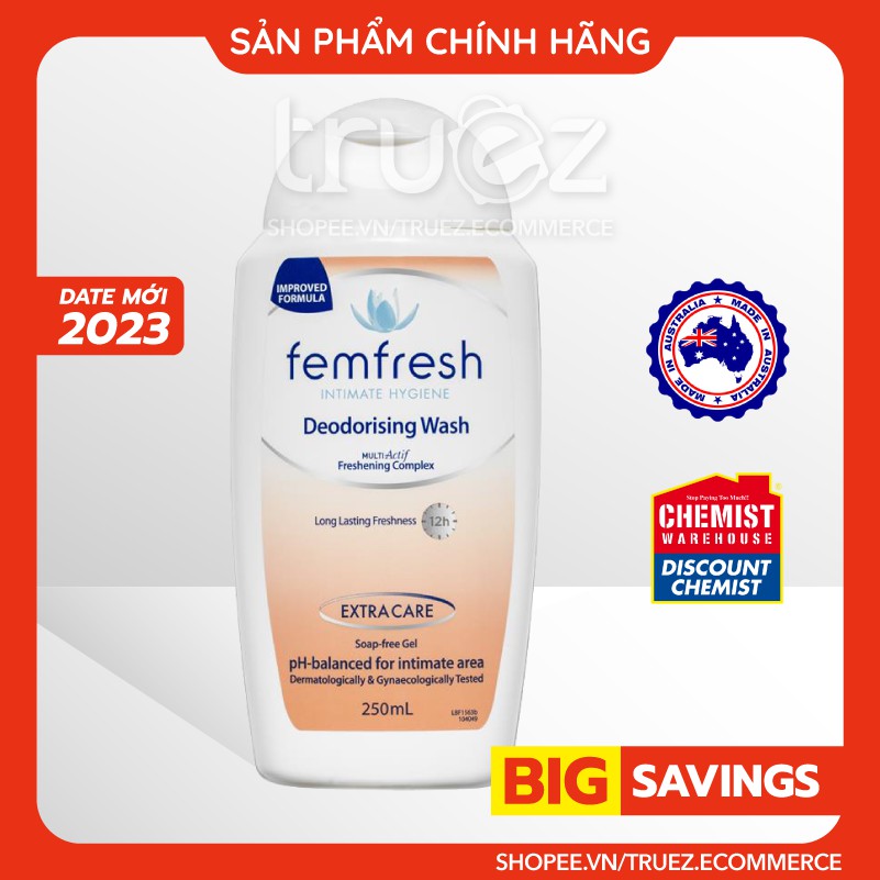 Dung Dịch Vệ Sinh Phụ Nữ Femfresh 250ml Úc [ÚC] Femfresh Deodorising/Sensitive/Daily Wash [Chính hãng]