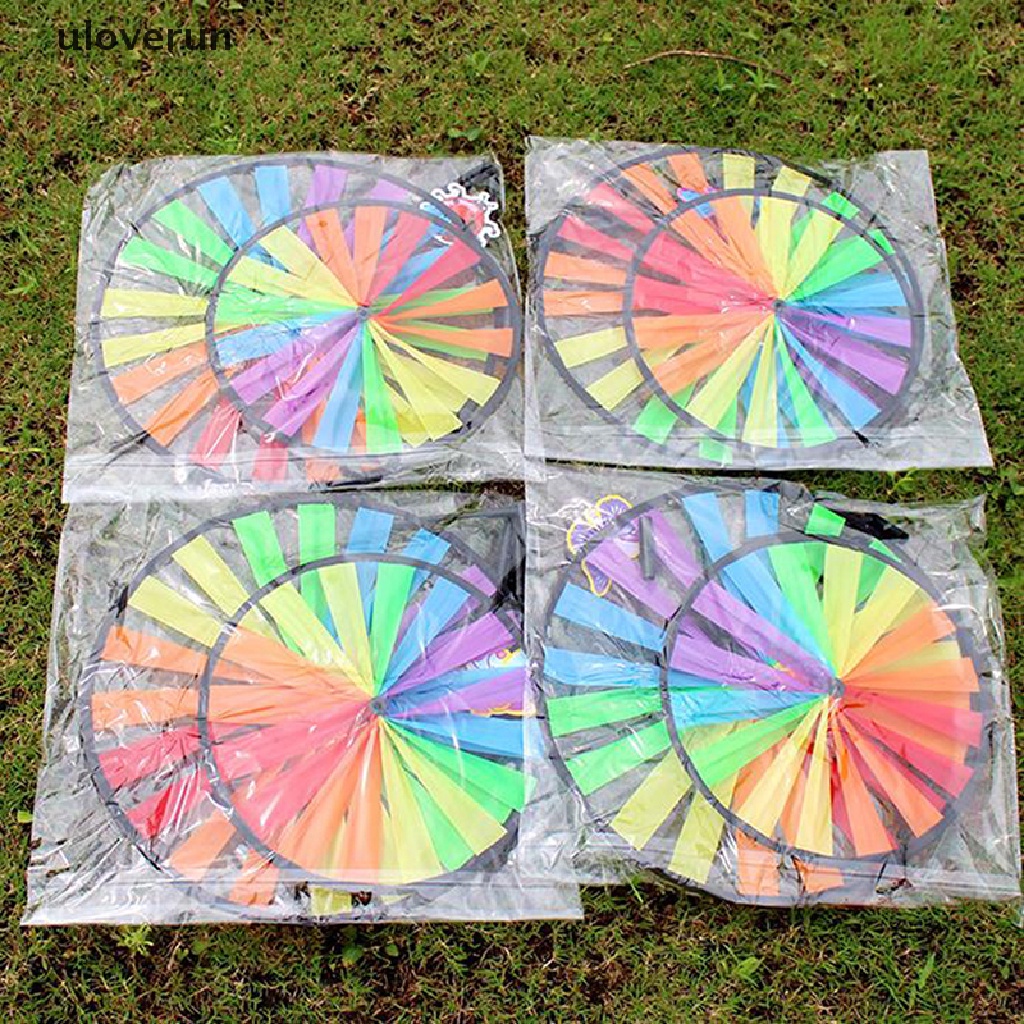 Chong Chóng Gió Hai Tầng Hình Bánh Xe Nhiều Màu Trang Trí Sân Vườn Cho Bé