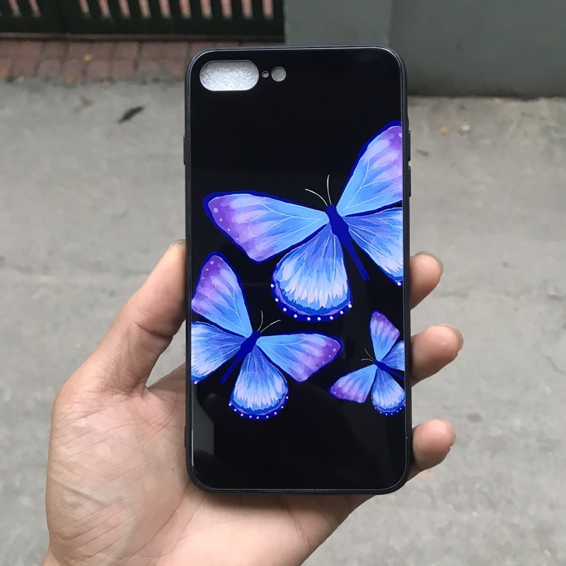 Ốp đôi iphone kính bươm bướm cho iphone 7 8 plus 6 s plus 7 8 Xr X s max 11 pro 11 promax Se2 12mini 12 pro max