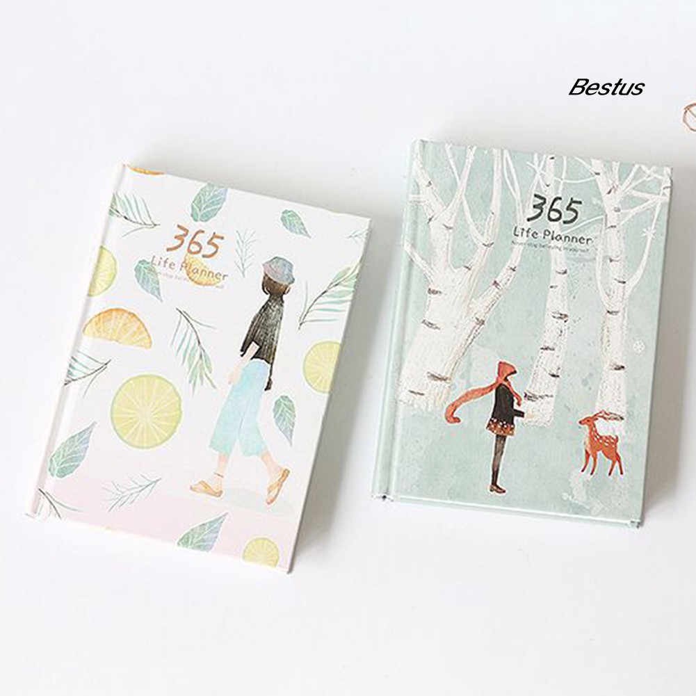 ❥(^_-)Deer Fish Leaf Weekly Monthly Daily Diary Journal Notebook Planner Stationery