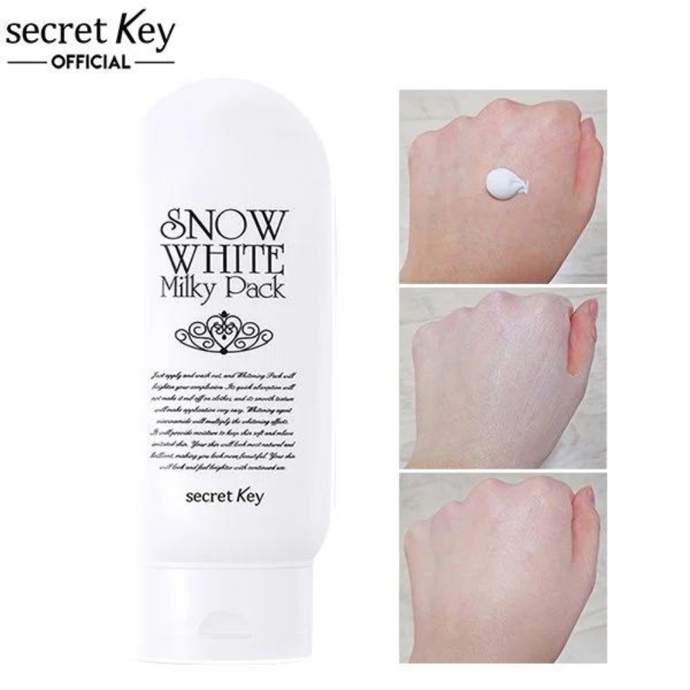 Kem dưỡng trắng toàn thân Secret Key Snow White Milky Pack 200g trắng sáng, mịn màng