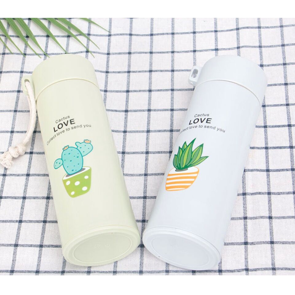 BÌNH NƯỚC THỦY TINH BỌC NHỰA CHỮ LOVE 400ML – HỌA TIẾT MÀU NGẪU NHIÊN