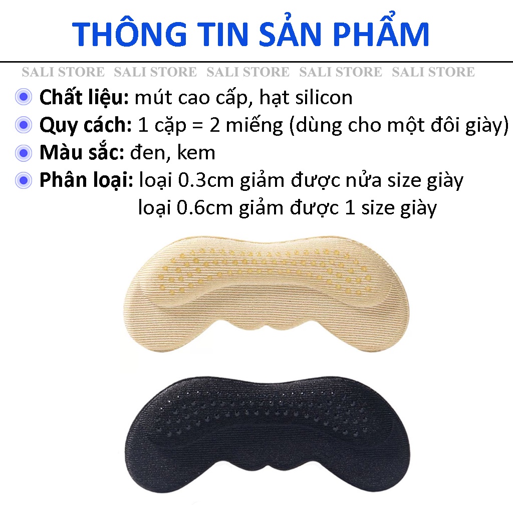 Miếng lót giày cao gót giảm size cho giày bị rộng, lót giày giúp chống tuột gót chân và trầy gót sau SALI BL021
