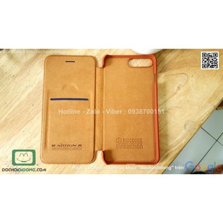 Bao da iPhone 7 Plus Nillkin Qin vân sần