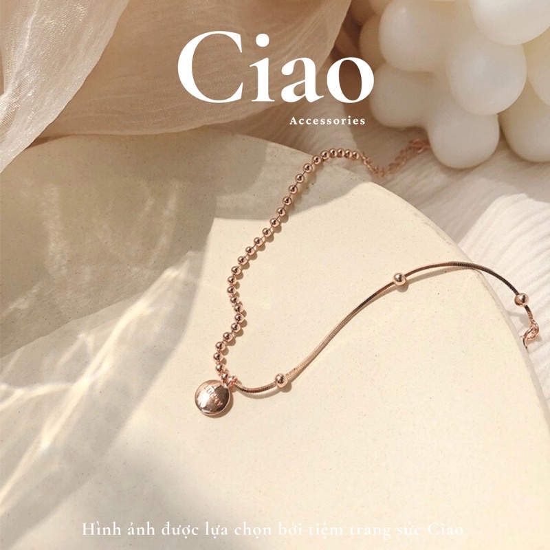 Vòng tay/ Lắc tay nữ bạc S925 may mắn thiết kế đơn giản Lucky Ciao