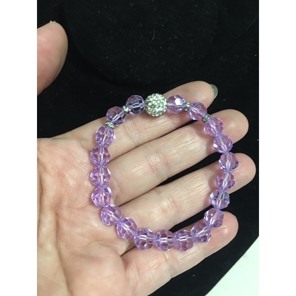 Vòng tay pha Lê tím 7 li phối charm si tuyển Nhật