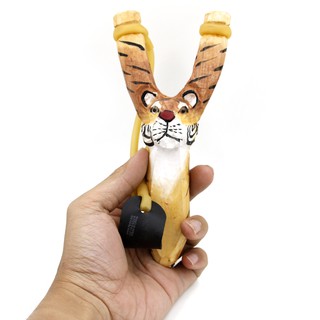 (Chạc 8.5) Ná gỗ 1 dây tròn hình thú (Hình con Hổ) - ná mẫu #66