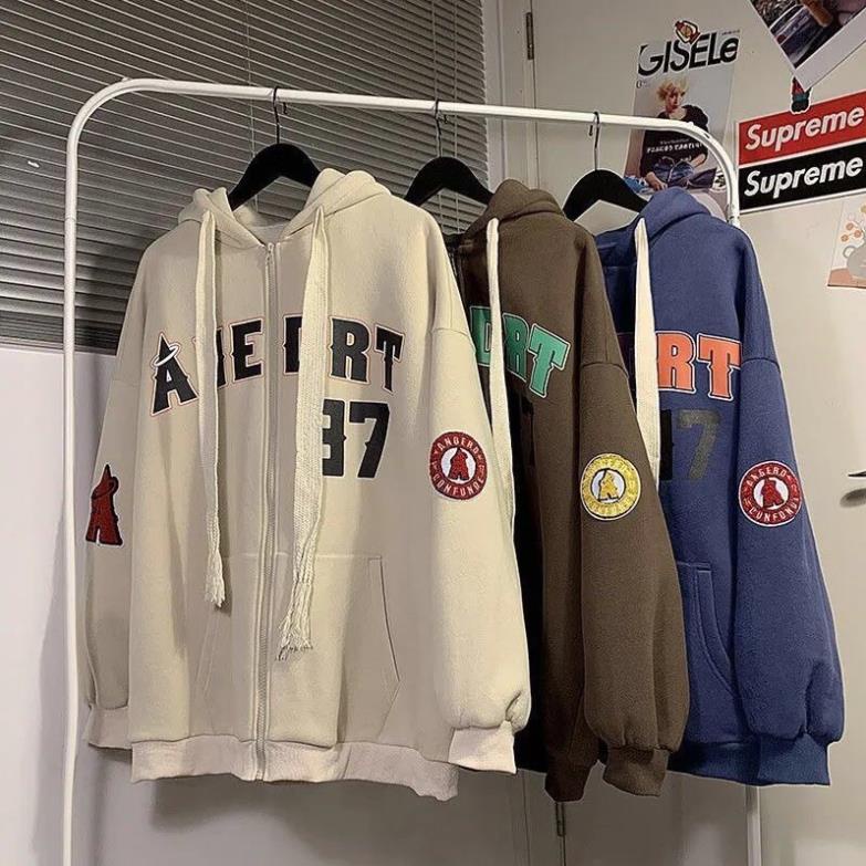 Áo Khoác ANE DRT Form Rộng Nỉ 2 Lớp Dày Có Mũ Ulzzang Unisex Nam Nữ Hàn Quốc(Hàng Sẵn)