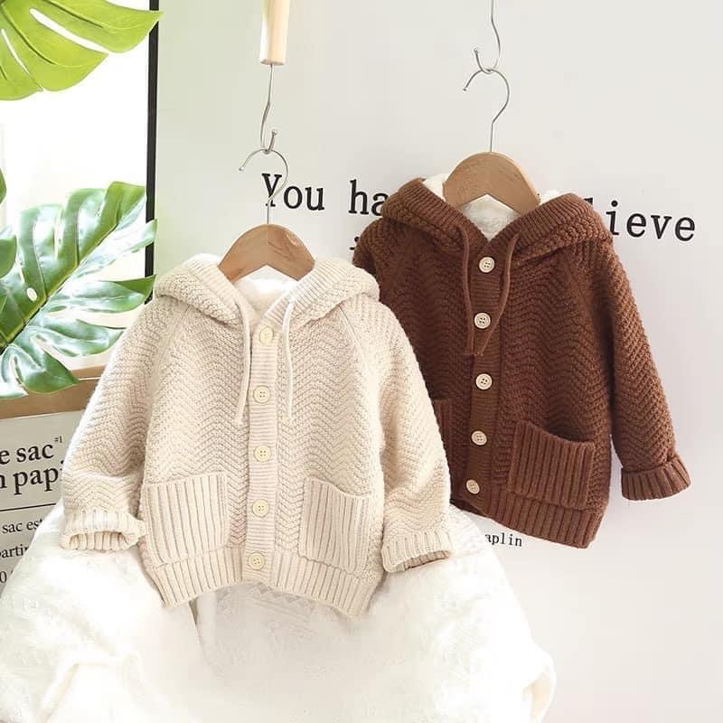 ÁO KHOÁC LEN LÓT LÔNG BÉ TRAI VÀ BÉ GÁI