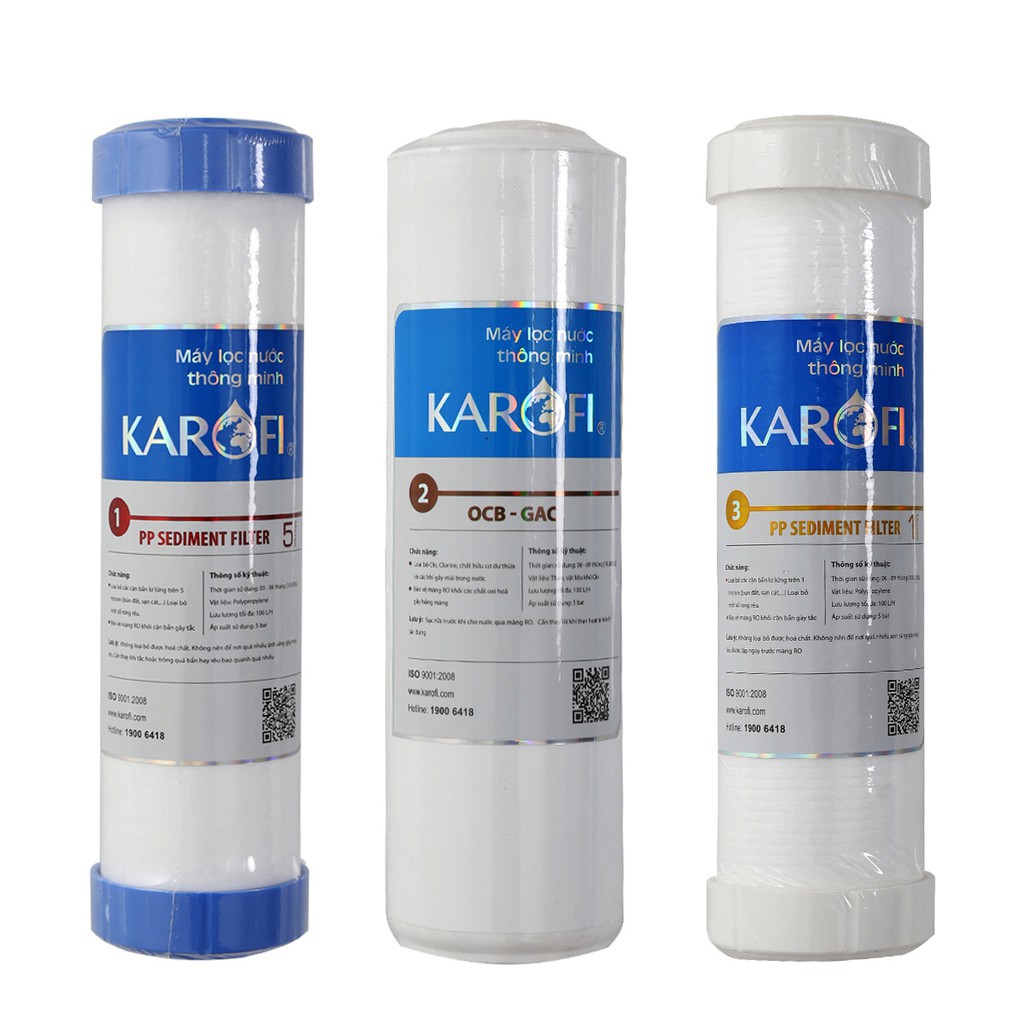 Bộ 3 lõi lọc nước Karofi 1 - 2 - 3