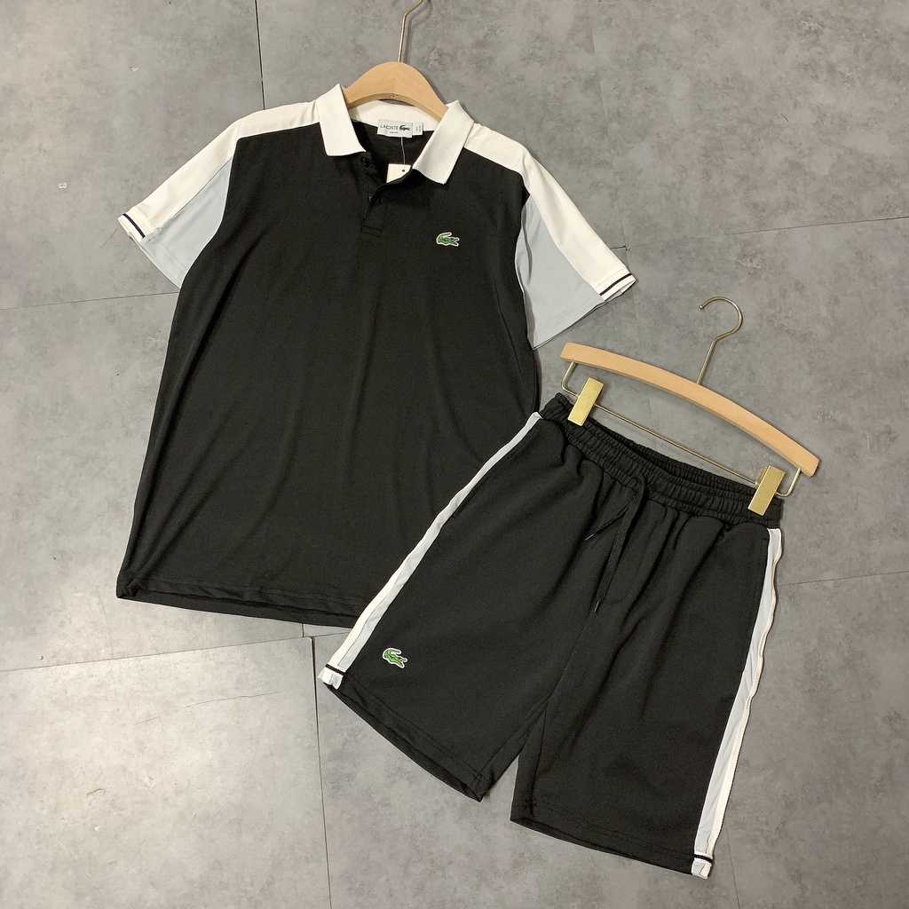 Bộ nam cộc tay Lacos.te 3 màu cổ đức BH60