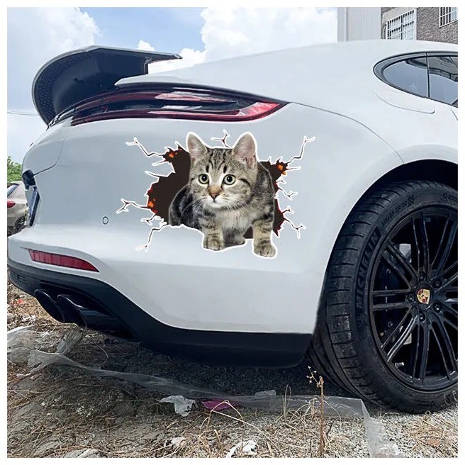 Sglink Miếng Dán Trang Trí Xe Hơi Hình Mèo Hoạt Hình Ba Chiều Dễ Thương