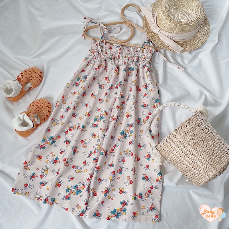 Quần Yếm In Hoa Dễ Thương Cho Bé Gái