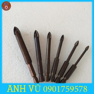 Bộ 6 mũi khoan đa năng, khoan kính, tường gạch men, đá hoa cương