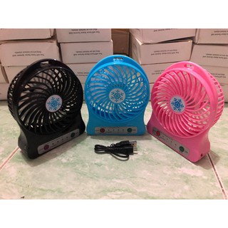 Quạt mini có sạc để bàn 3 tốc độ kèm đèn led siêu tiện lợi