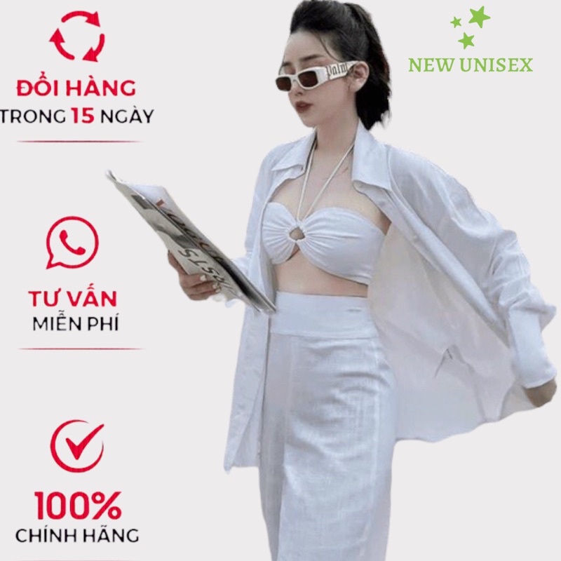 Set Bộ 3 Món Chất Đũi Có Mút Ngực Mặc Đẹp Phù Hợp Đi Chơi, Đi Biển Hay Du Lịch [NEW UNISEX]