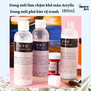 Dung môi phủ bóng,làm chậm khô, pha màu acrylic MARIE'S 180ml
