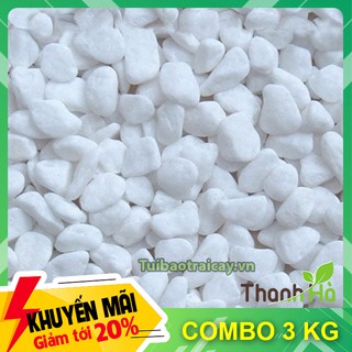 0.5kg sỏi trắng trang trí kích thước 1x2cm - gt37.1