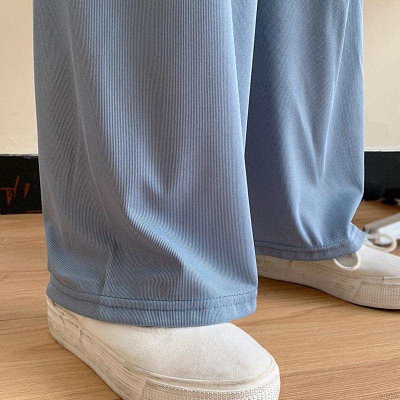 Quần ống rộng eo cao màu trơn thời trang retro Hàn Quốc cá tính