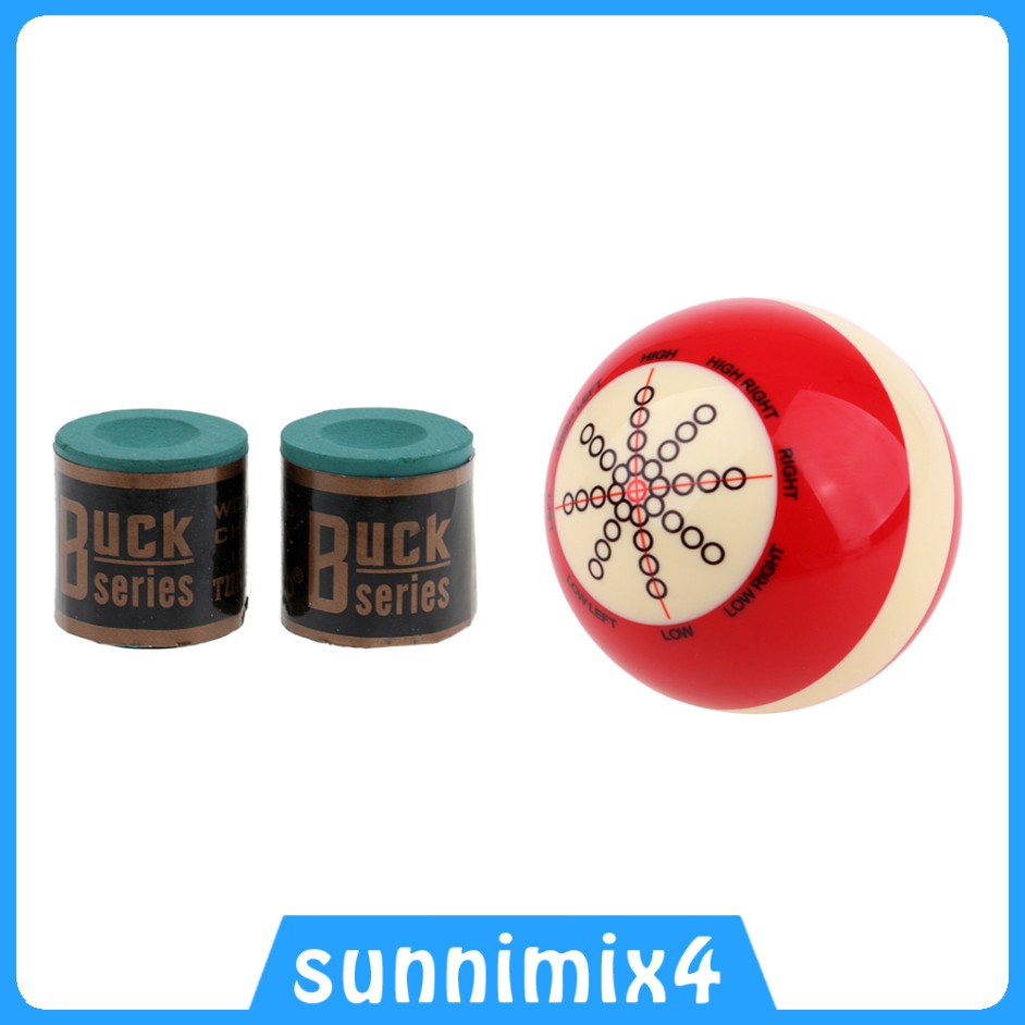 Bóng tập đánh bida bằng nhựa resin tiêu chuẩn kèm 2 cục phấn chà cơ đánh bida snooker dành cho người mới tập chơi