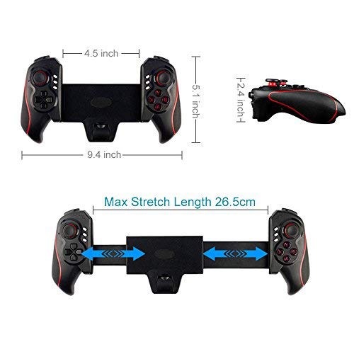 TAY CẦM CHƠI GAME , TAY BẤM GAMEPAD ĐIỆN THOẠI SAITAKE STK 7003 BLUETOOTH MÀU ĐỎ ĐEN