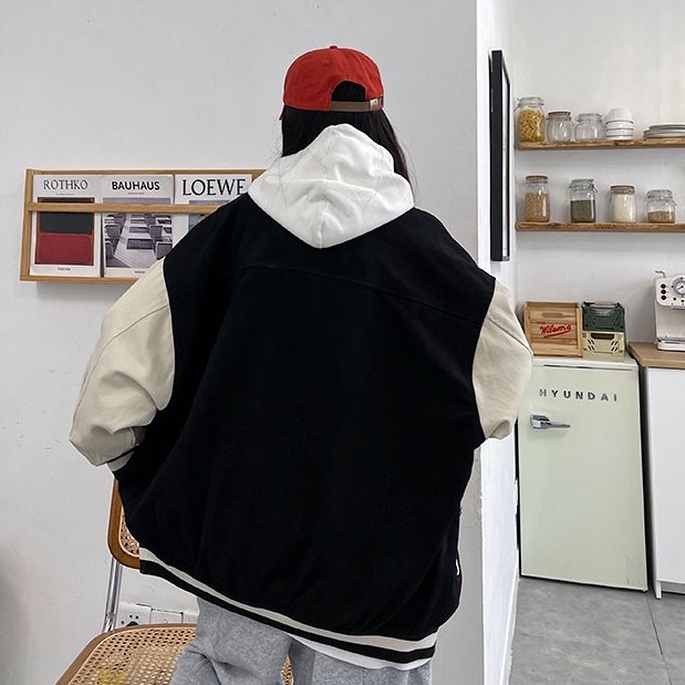 Áo Khoác Bóng Chày Dáng Rộng In Họa Tiết Phong Cách Hàn Quốc Thời Trang Cho Nam Và Nữ