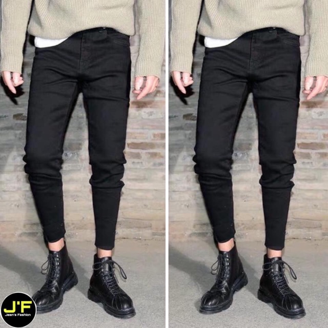 Jean nam cao cấp trắng đen skinny mặc kèm áo dài
