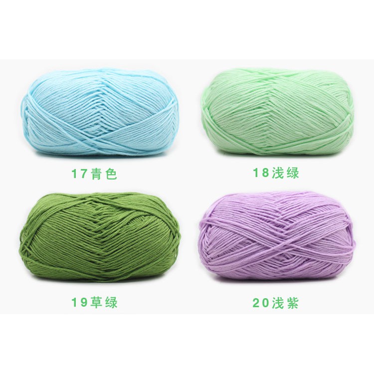 Cuộn Len Sợi To 50g 100% Cotton Dùng Để Đan Móc Thủ Công (1-12)