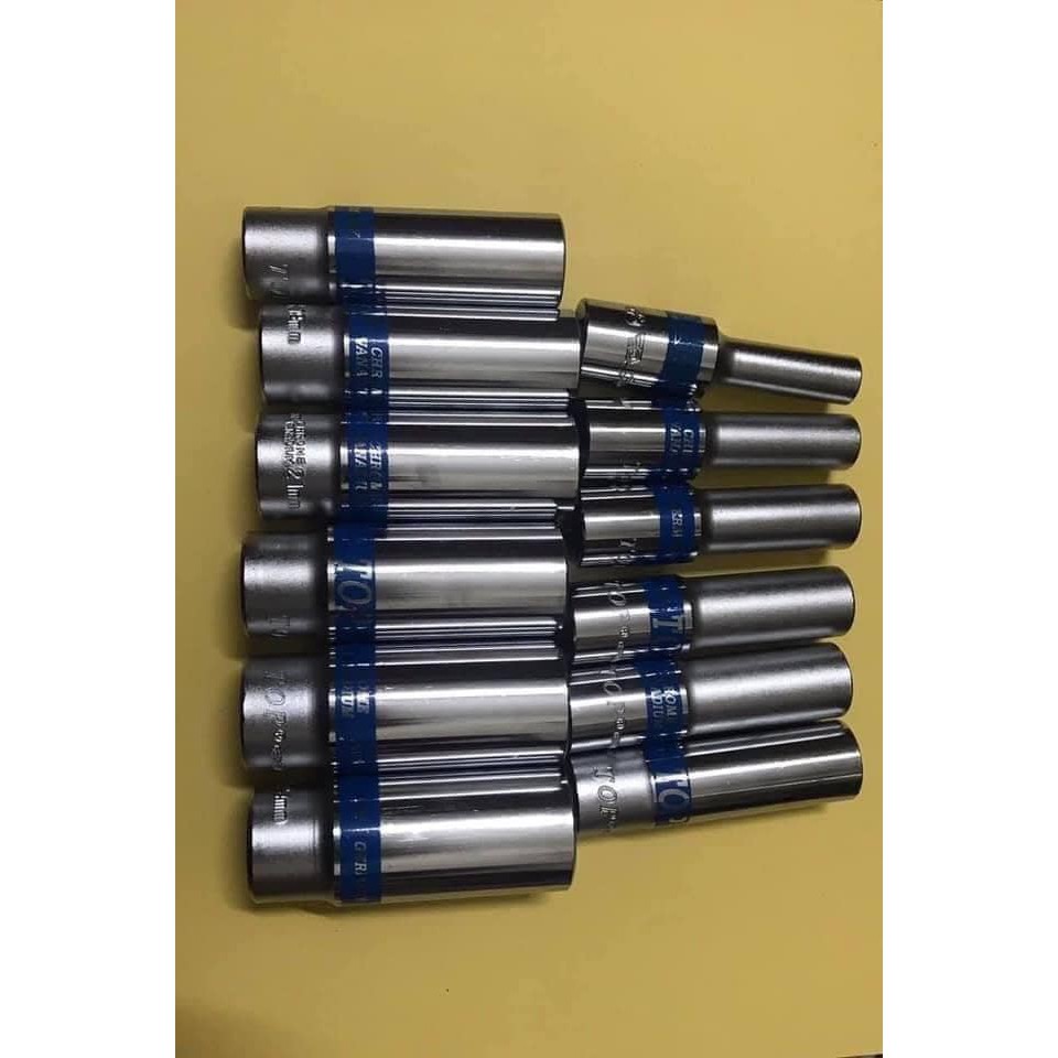 FULL BỘ 12 ĐẦU KHẨU(TUÝP) GERMANY 1/2( ĐẦU KHẨU LỤC GIÁC DÀI 76MM)