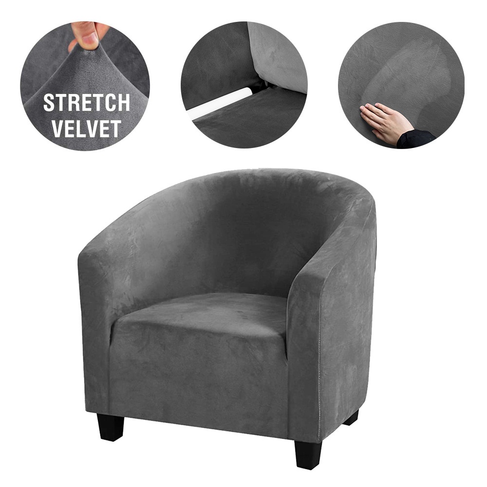 Vỏ Bọc Ghế Sofa Tròn Vải Nhung Mềm Co Giãn 2 Kích Thước