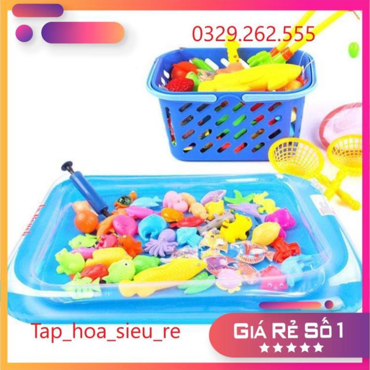 (Rẻ Vô địch) Bộ câu cá phao kém giỏ đựng siêu đáng yêu – đồ chơi vận động tại nhà cho bé