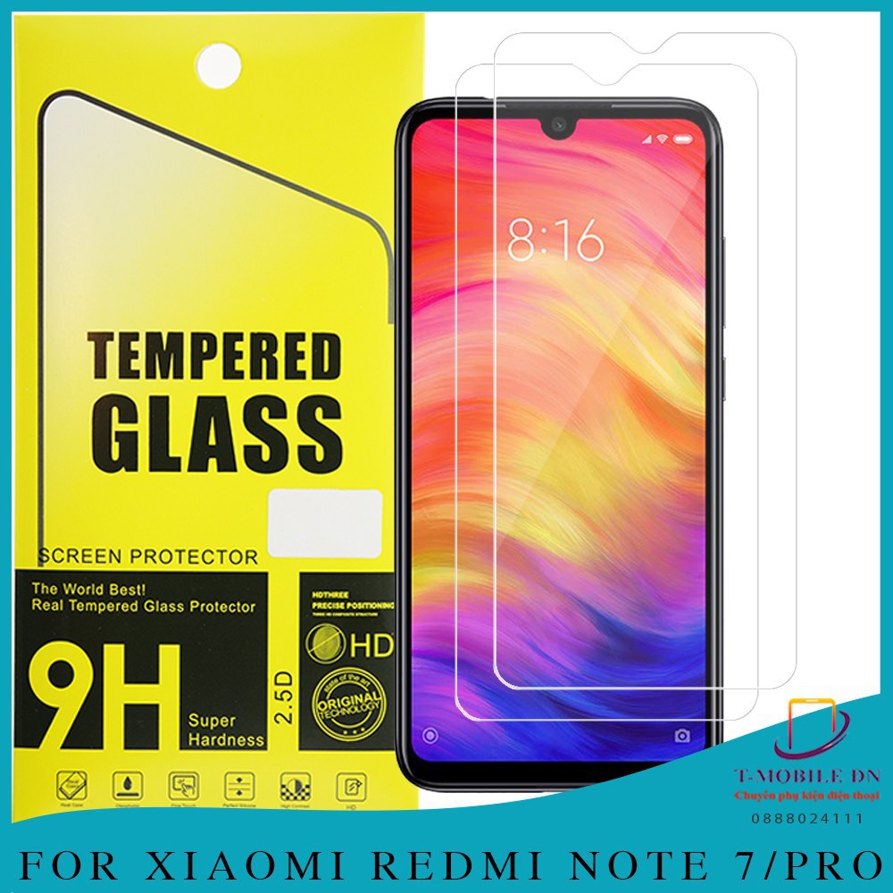 Kính Cường Lực Redmi 7/ Redmi 8/ Redmi 8A/ Redmi note 7/ Redmi note 8/Redmi 9A/Redmi note 9s  -Trong suốt -ko full -9H