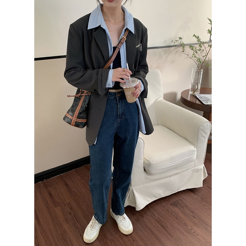 Áo khoác vest Blazer nữ Tay dài Thiết kế Cao cấp Form rộng Hàn Quốc Áo Blazer nữ Dài tay Thời trang Thu Đông