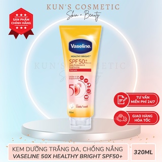 Kem Dưỡng Thể Trắng Da, Chống Nắng Vaseline 50X Healthy Bright SPF50+ PA++++ (320ml)