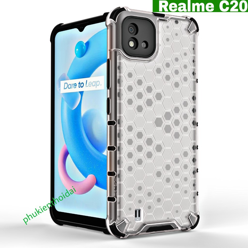 Ốp lưng Oppo Realme C20 chống sốc vân tổ ONG cao cấp kiểu dáng UAG