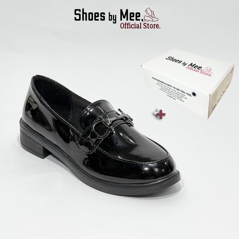 Giày Da Nữ Cao Cấp, giày Lười Đen Bóng Cao Cấp, FULLBOX 2021, Shoes by Mee Phong Cách Hàn Quốc Chất Lượng Tốt, Êm Chân