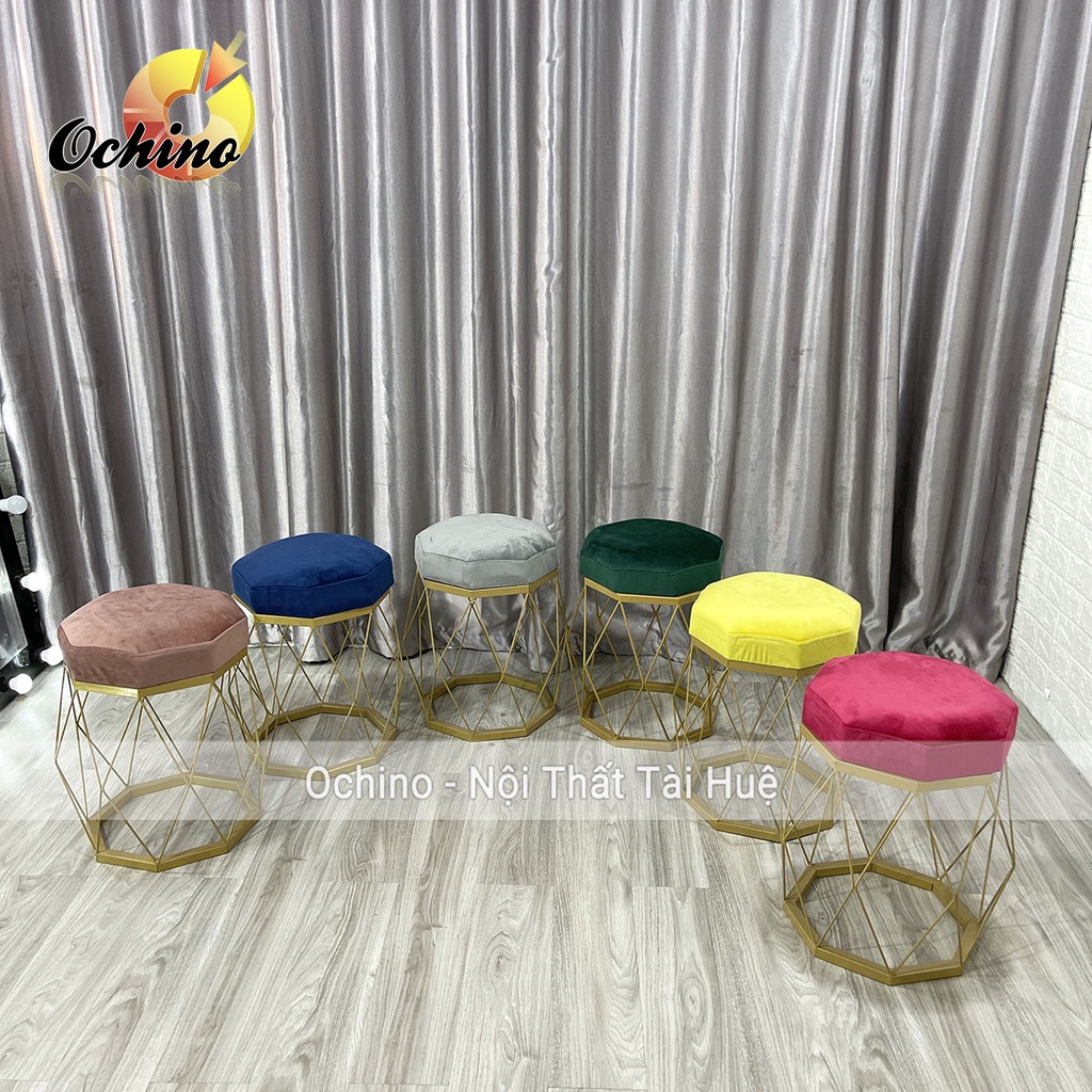 Đôn Tròn Sofa, Đôn Tròn Trang Điểm Mẫu Kim Cương Sang Chảnh (Hàng có sẵn)