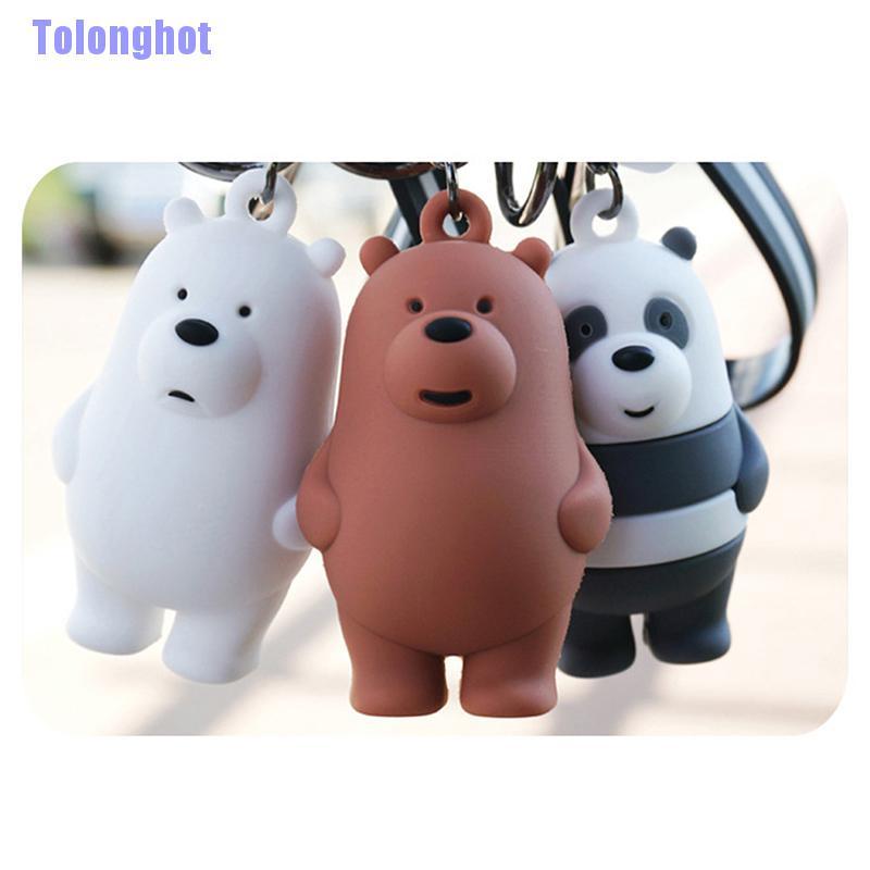 Tolonghot> we bare bears keyrings ice bear key chain lanyard bag pendants ornaments collect
