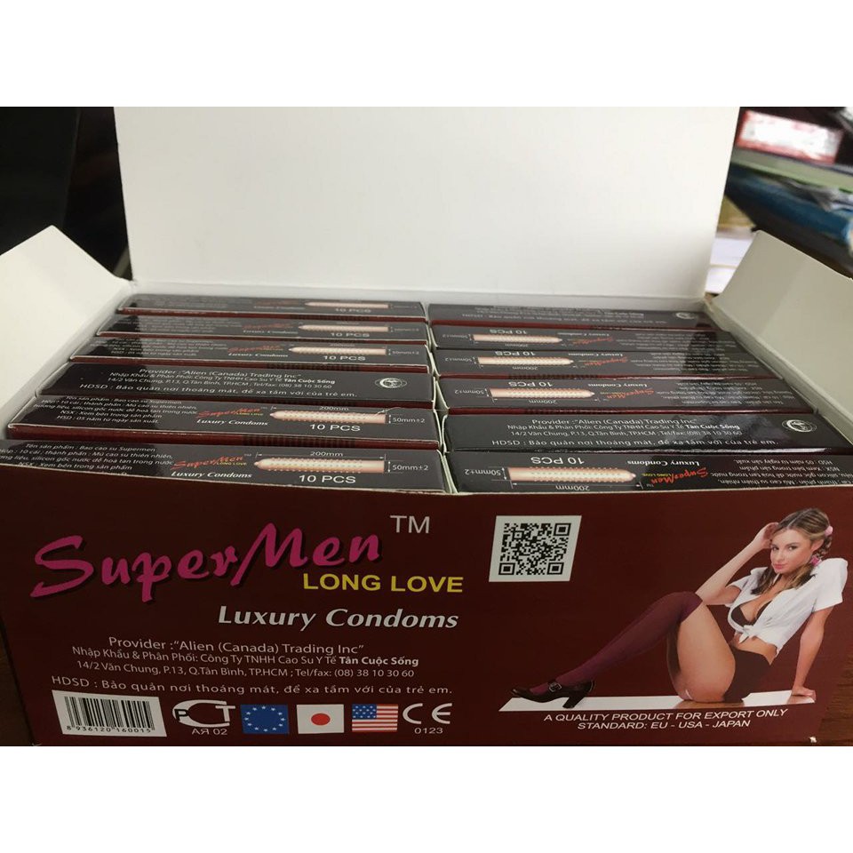 Bao cao su Super Men có gai và chống xuất tinh sớm 120 cái