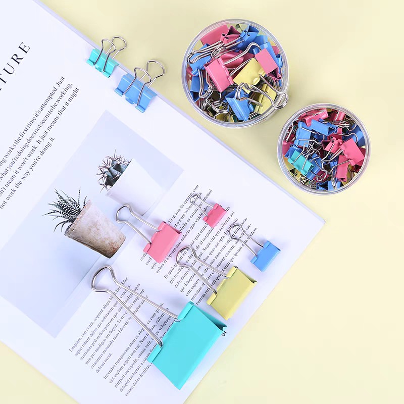 Bán Lẻ Kẹp Tài Liệu Giấy Tờ Văn Phòng Đủ Size - Kẹp Bướm Nhiều Màu Pastel