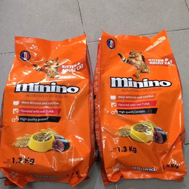 2 gói thức ăn mèo Minino 1,3kg